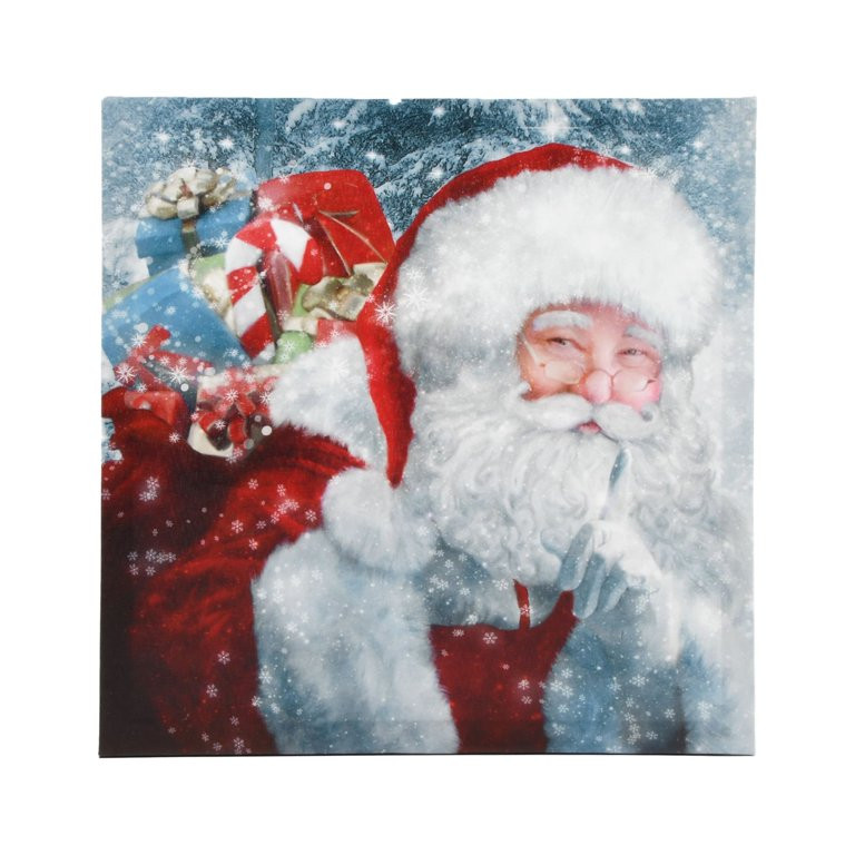 Prinz Smiling Santa Claus 12 x12" Christmas Holiday Canvas Wall Art, Multicolor | Walmart (US)