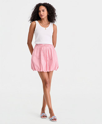 Women's Jenna Stripe Bubble-Hem Mini Skirt | Macy's
