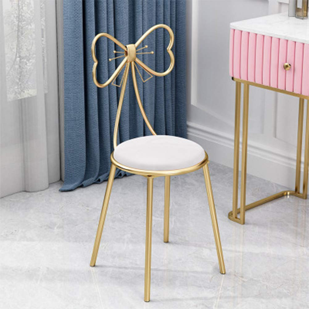 Gluck Plants Modern Makeup Vanity Stool, Cute Butterfly Stool Ottoman Bench, Metal Bench Legs Gol... | Amazon (US)