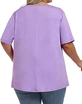 JOELLYUS Womens Plus Size Tops Summer Short Sleeve Shirts Flowy Crewneck Casual Loose Tunic Top B... | Amazon (US)
