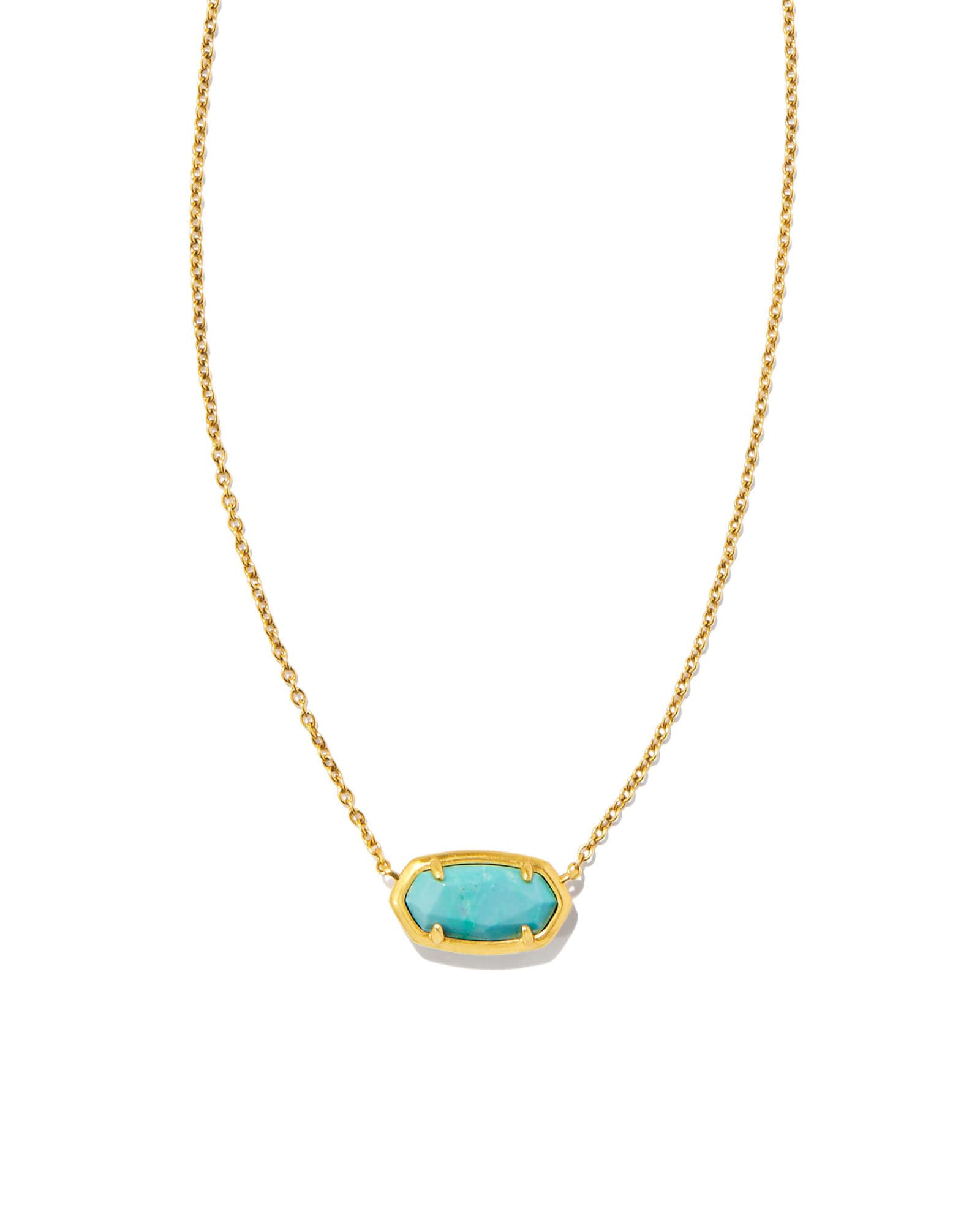 Yellow Rose by Kendra Scott x Yellowstone� Vintage Gold Elisa Yellowstone Short Pendant Necklace in Variegated Turquoise Magne | Kendra Scott
