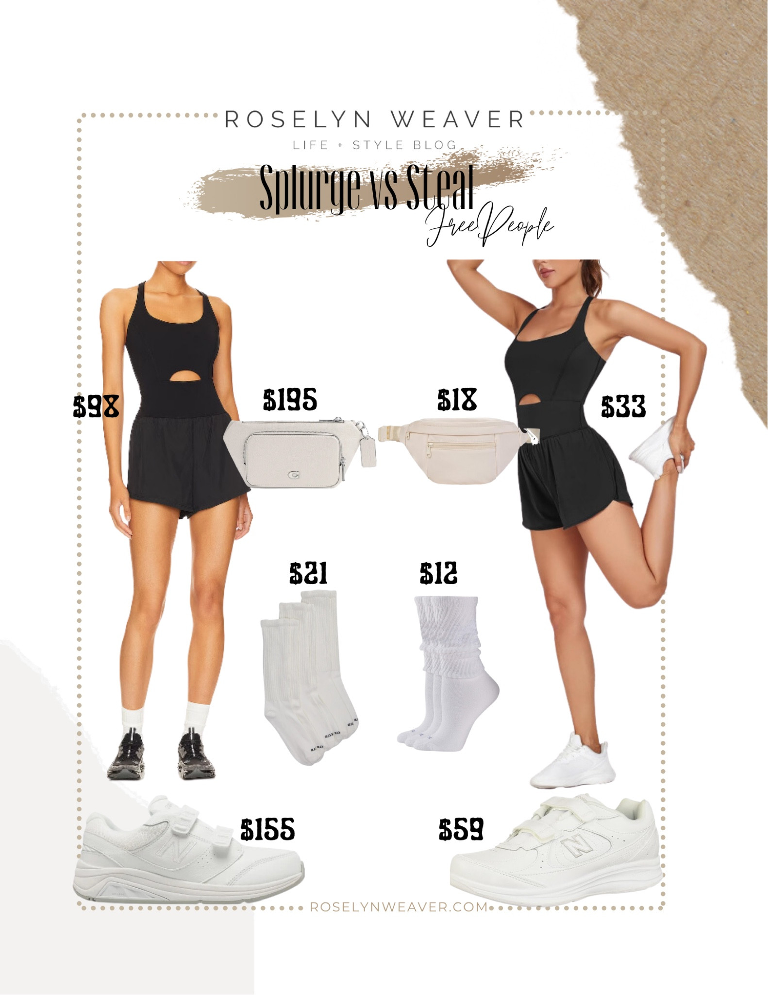 Save vs Splurge - Free People runsie

New balance sneakers, hue socks, belt bag, workout romper 

#LTKshoecrush #LTKfindsunder100 #LTKfindsunder50