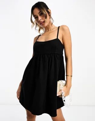 ASOS DESIGN denim cami mini dress in wash black | ASOS (Global)