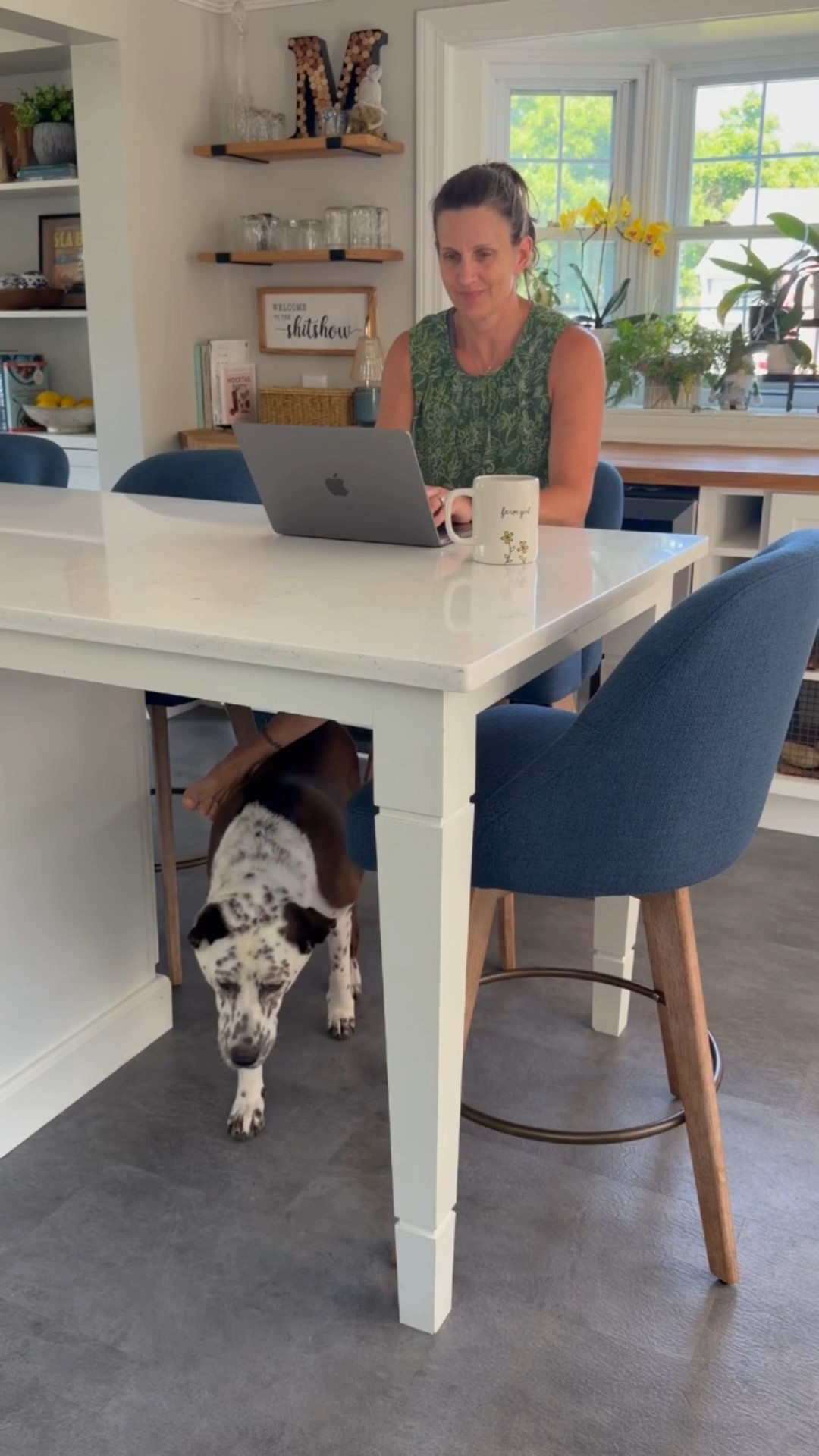 Our island isn’t just for eating - it’s the hub of our home.

It’s where homework gets done, work emails get answered, quick breakfasts happen, family game nights begin, and friends gather.

When it came time to replace our counter stools, we wanted more than something that looked good. We wanted chairs that were actually comfortable enough to sit in for hours.

These  stools were it—comfortable backs, soft swivel seats, a timeless style, and just the perfect pop of color. Great for working, eating & entertaining!  
#counterstools #kitchensofinsta #bluestools #homedecor #kitchenisland

#LTKdayinmylife #LTKmomlife #LTKHome