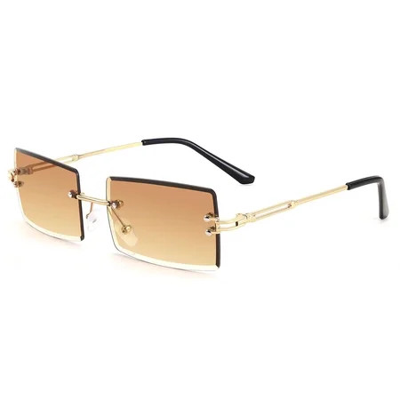 Classic Rimless Rectangle Sunglasses Fashion Frameless Square Candy Colour For Women Men | Walmart (US)