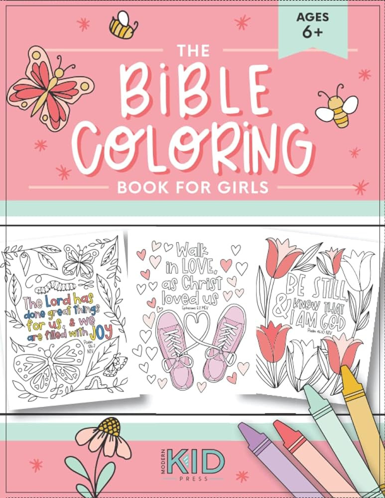 The Bible Coloring Book for Girls: Color 40 Cute Designs of Inspirational Verses & Christian Artw... | Amazon (US)