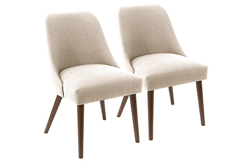 S/2 Barron Side Chairs, Talc | One Kings Lane