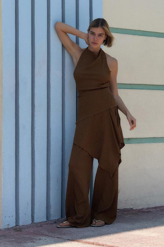 TEXTURED PAREO PANTS | Zara US