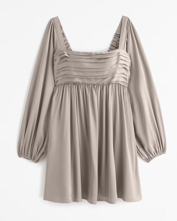 Women's Emerson Satin Long-Sleeve Mini Dress | Women's | Abercrombie.com | Abercrombie & Fitch (US)