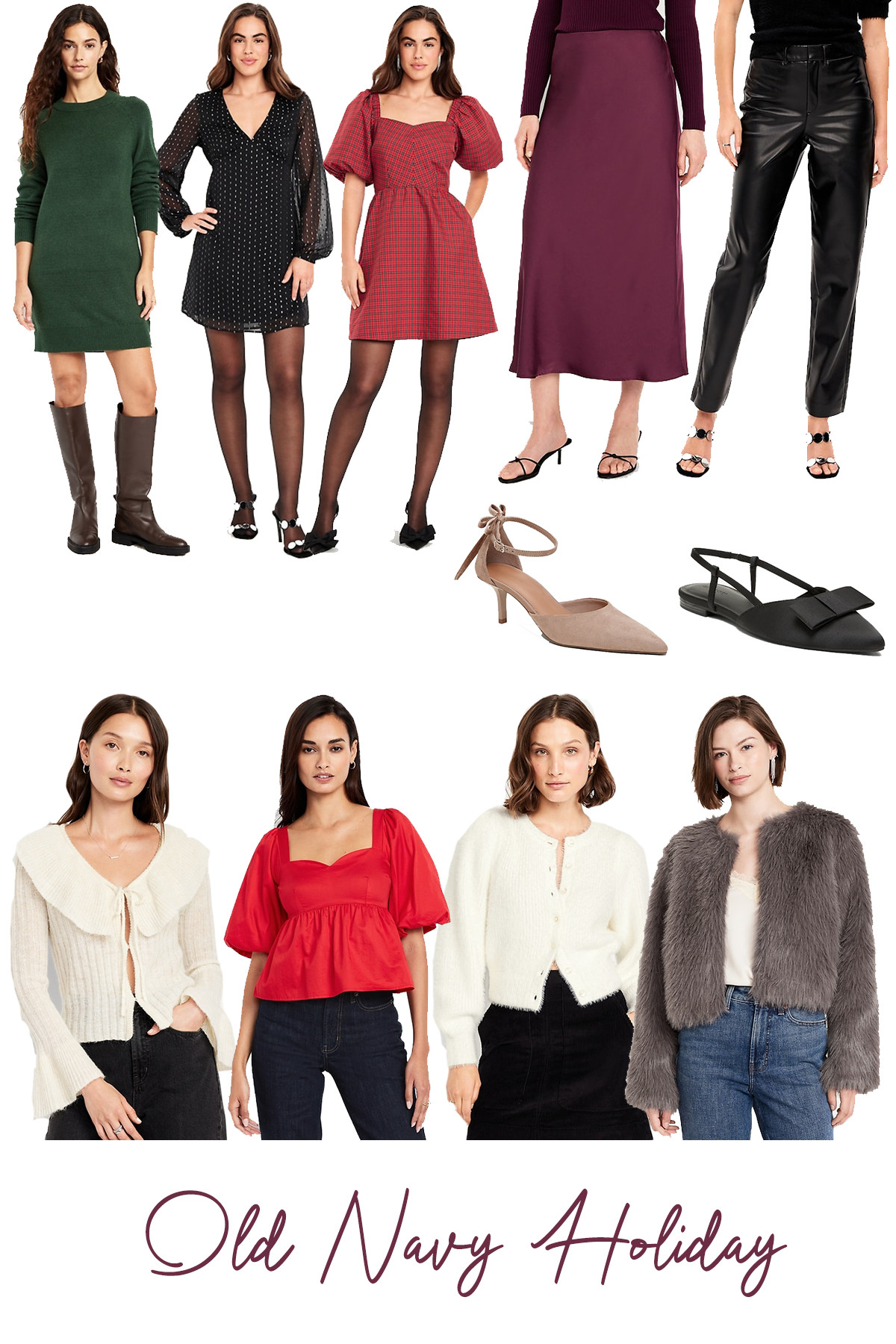 Old Navy Christmas Outfits

If you’re looking for an effortless and comfortable outfit that is still party-appropriate, you’re best bet is Old Navy. These pieces can easily transition easily from day-to-night or be worn comfortably for family gatherings. Some of my favorite pieces in this round-up are the puff-sleeved tops and dresses and the fuzzy cardigan. 

 #LTKCyberWeek #LTKGiftGuide #LTKHoliday