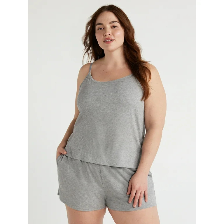 Joyspun Women's Ribbed Knit Sleep Camisole, Sizes S to 3X | Walmart (US)