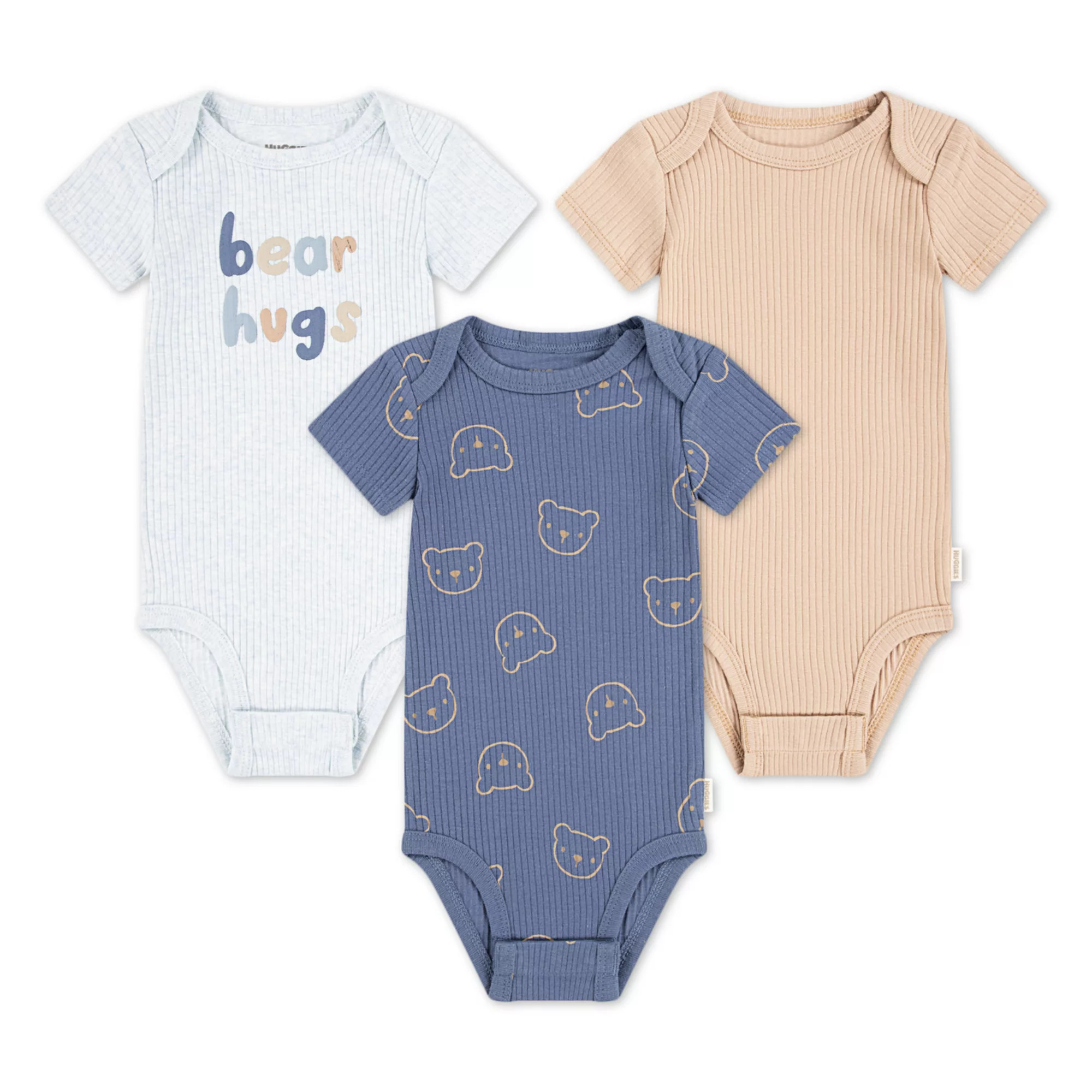 Newborn Baby Boys Huggies Babywear® 100% Organic Short Sleeve Bodysuits with Bear Hugs Design 3-... | Kohl's