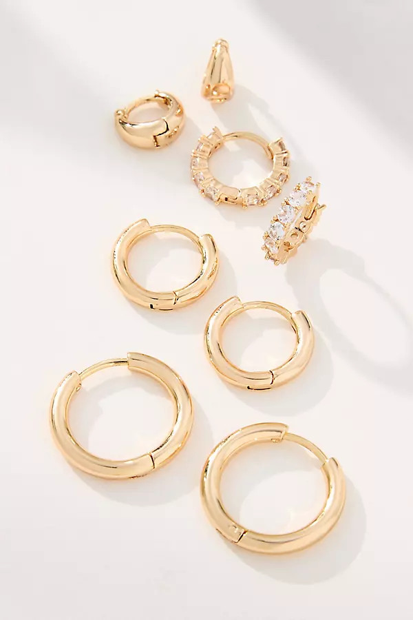 Classic Huggie Hoop Earrings, Set of 4 | Anthropologie (US)