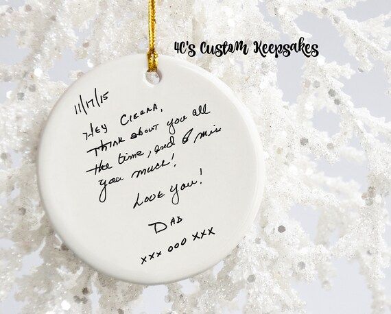 Custom Handwriting Ornament-Memorial Gift-Sympathy Gift-Keepsake Ornament-Handwriting Gift-Person... | Etsy (US)