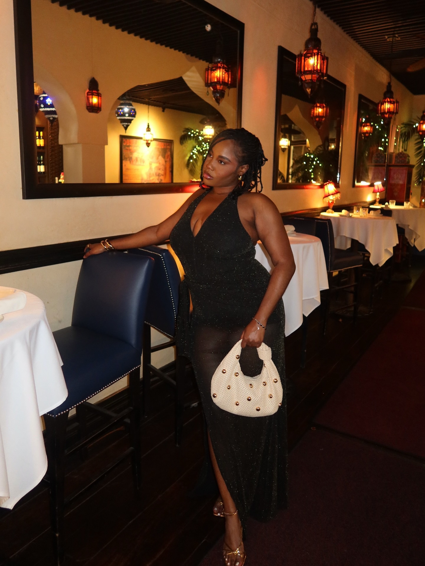 a Moroccan escape 🍴🖤 #stylebyemmanuela 

it’s live entertainment or nothing 💃🏽🤏🏾

fit: @jjshouseofficial 
shoes, bag and coat: @shein_ca 
lip combo: @thelipbar, @maccosmeticscanada, @makeupforever, @sephoracollection 

comment “LOOK” for the links on my LTK 🔗
.
.
.
#torontoblogger #torontolifestyleblogger #torontorestaurants #dinnerparty