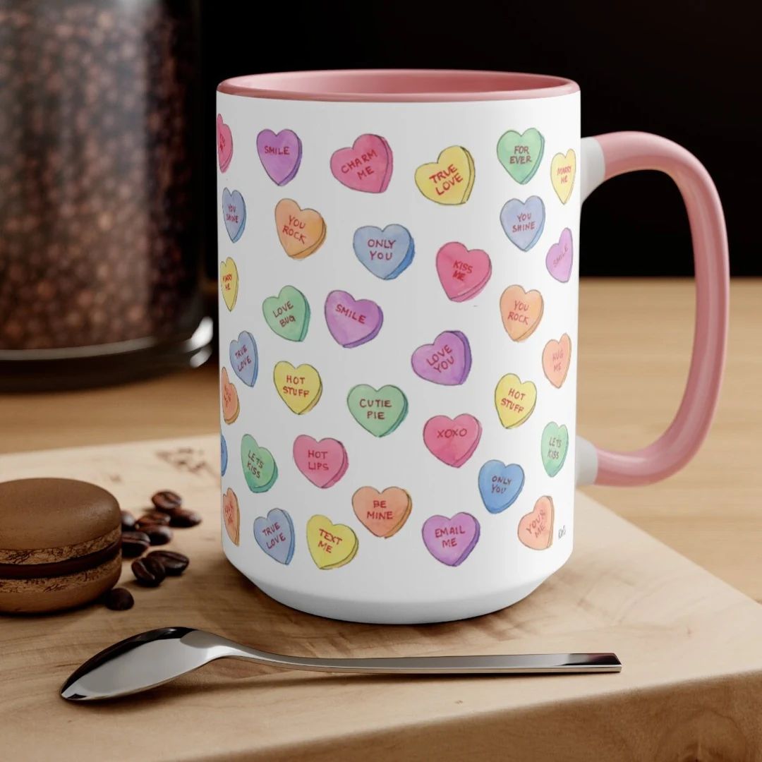 Valentine's Conversation Hearts Mug Valentines Day Coffee - Etsy | Etsy (US)