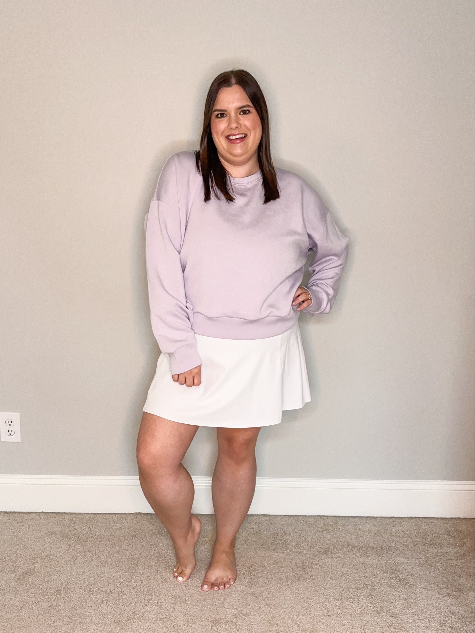 Spanx air essentials crew sweatshirt + white tennis skirt. 

Wearing size 1x in all styles. 

Use code sarahxspanx to save 10%. 


#LTKMidsize #LTKPlusSize