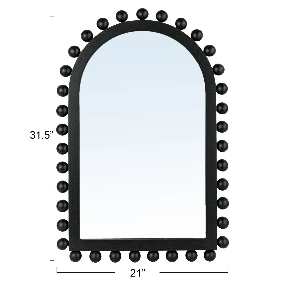 Wood Ball Framed Arched Wall Mirror | Wayfair North America