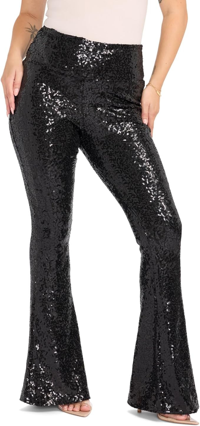 Tipsy Elves Shiny Sequin Leggings for Women for Holiday Outfits and Beyond | Amazon (US)