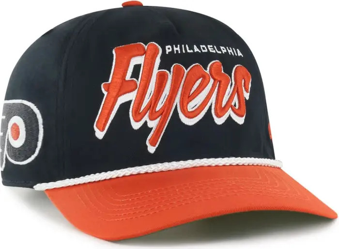 Men's '47 Black/Orange Philadelphia Flyers Dropshadow Rope Hitch Adjustable Hat | Nordstrom
