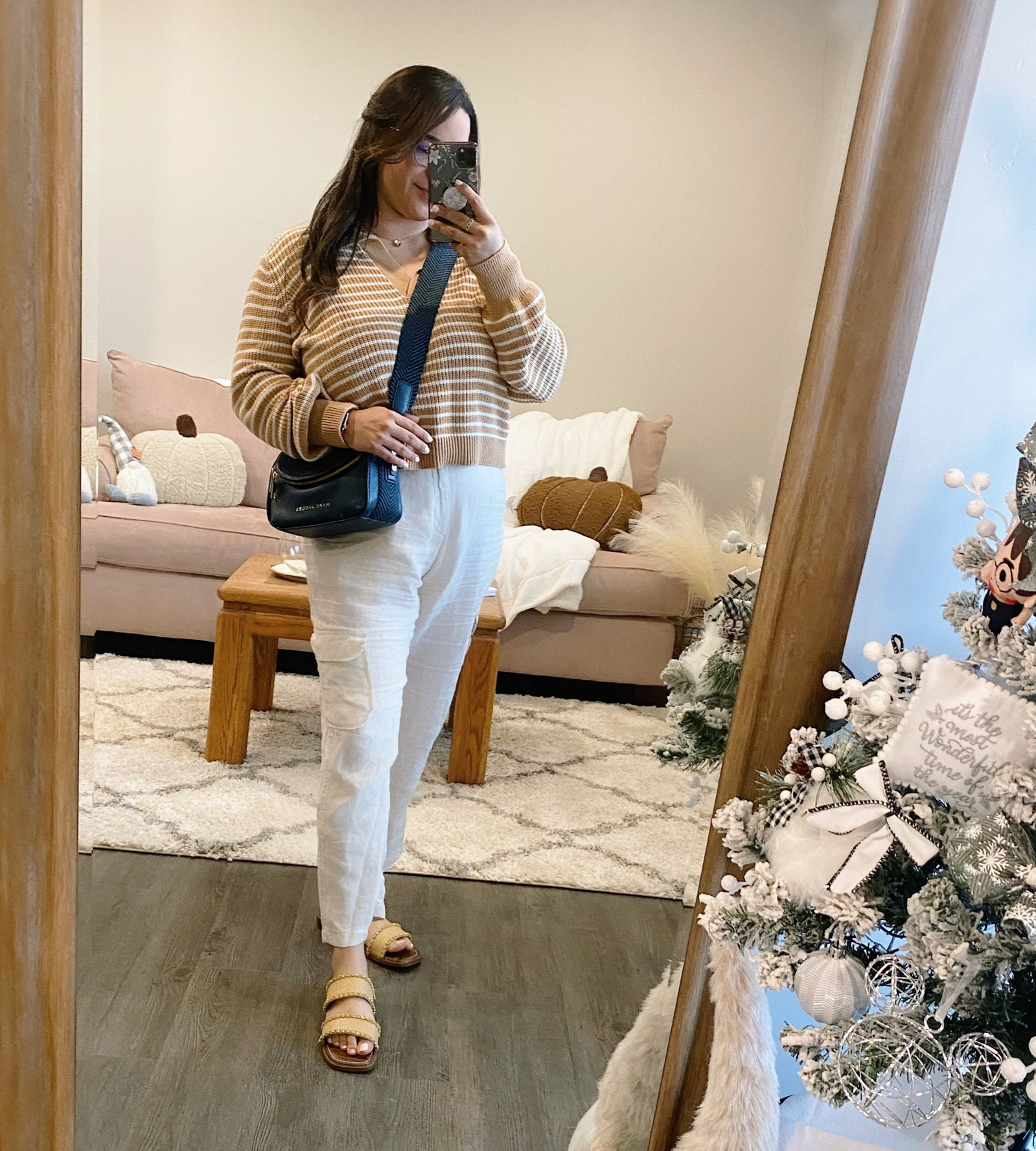 🤍 Cozy + Casual winter outfit / vacation outfit or for family gatherings, dates, girls night out and more. 

✨ Brunch OOTD 
Sam Edelman sandals 👡 

winter outfit, holiday outfit, brown boots, socks, collared sweater waffle crew neck sweater nude beige brown black clean girl midsize under 20 natural m under $60

#LTKitbag #LTKfindsunder100 #LTKMostLoved
