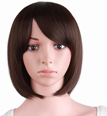 MapofBeauty 12 Inches/30cm Women Short Straight Cosplay Party BOB Wig (Dark Brown) | Amazon (US)
