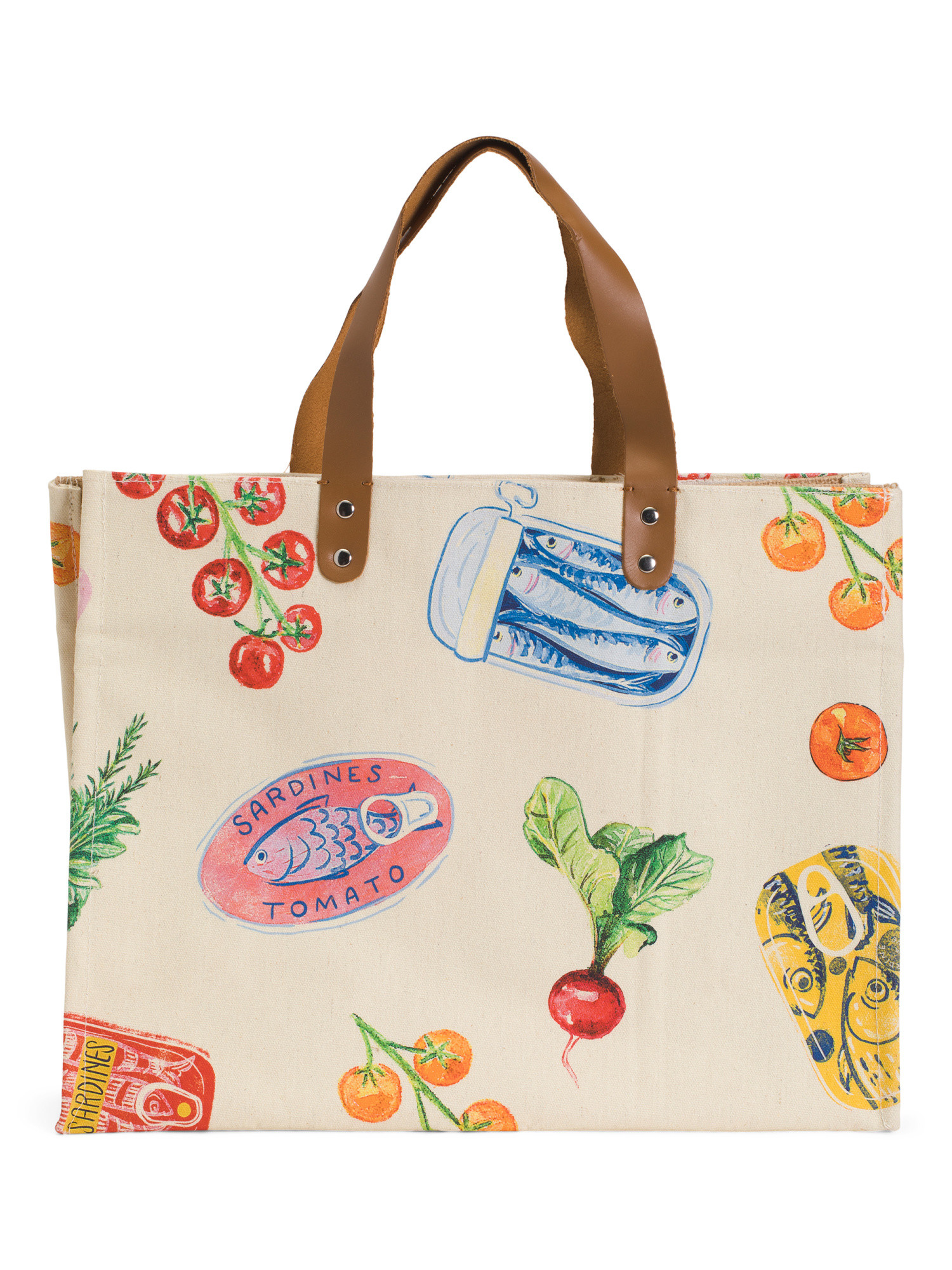Cotton Canvas Argus Vegetables Tote Bag | TJ Maxx
