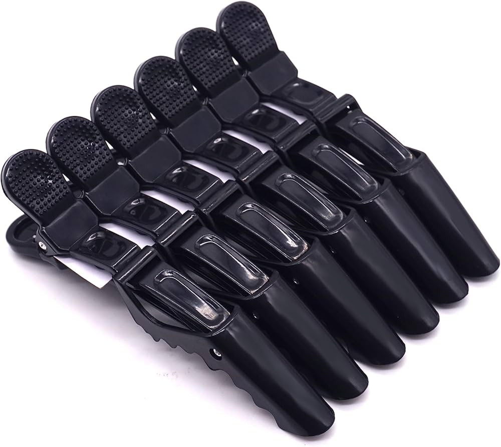 Kit Grampos Clips Crocodilo Jacaré Presilha Para Cabelo Com 6 unidade Cor Preto para Modelagem e... | Amazon (BR)