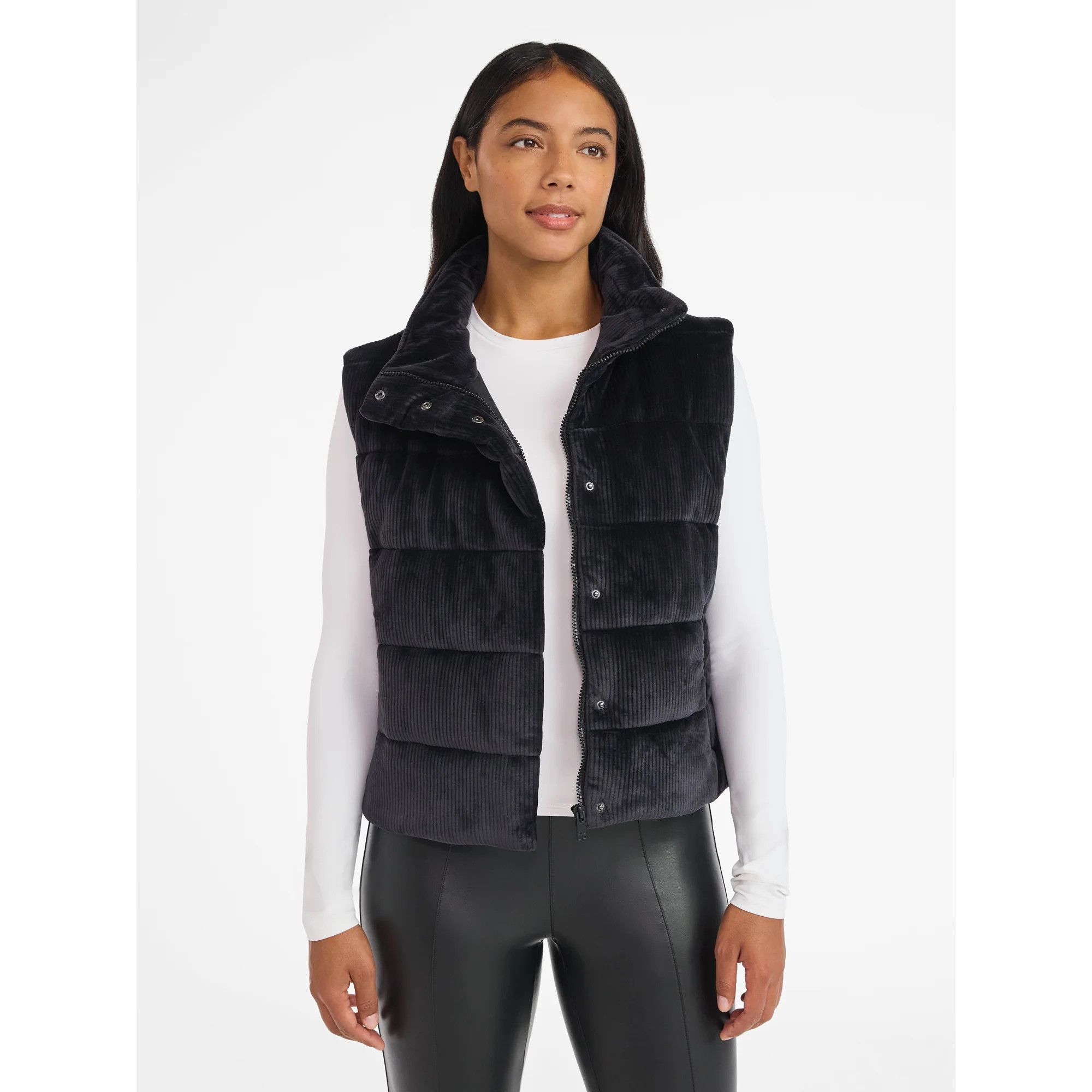 Avia Women's and Women's Plus Velour Ribbed Vest, Sizes XS-4X | Walmart (US)