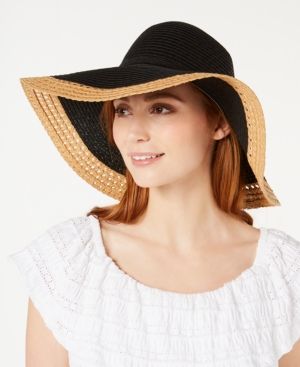 Inc Mixed Braid Colorblocked Floppy Hat, Created for Macy's | Macys (US)