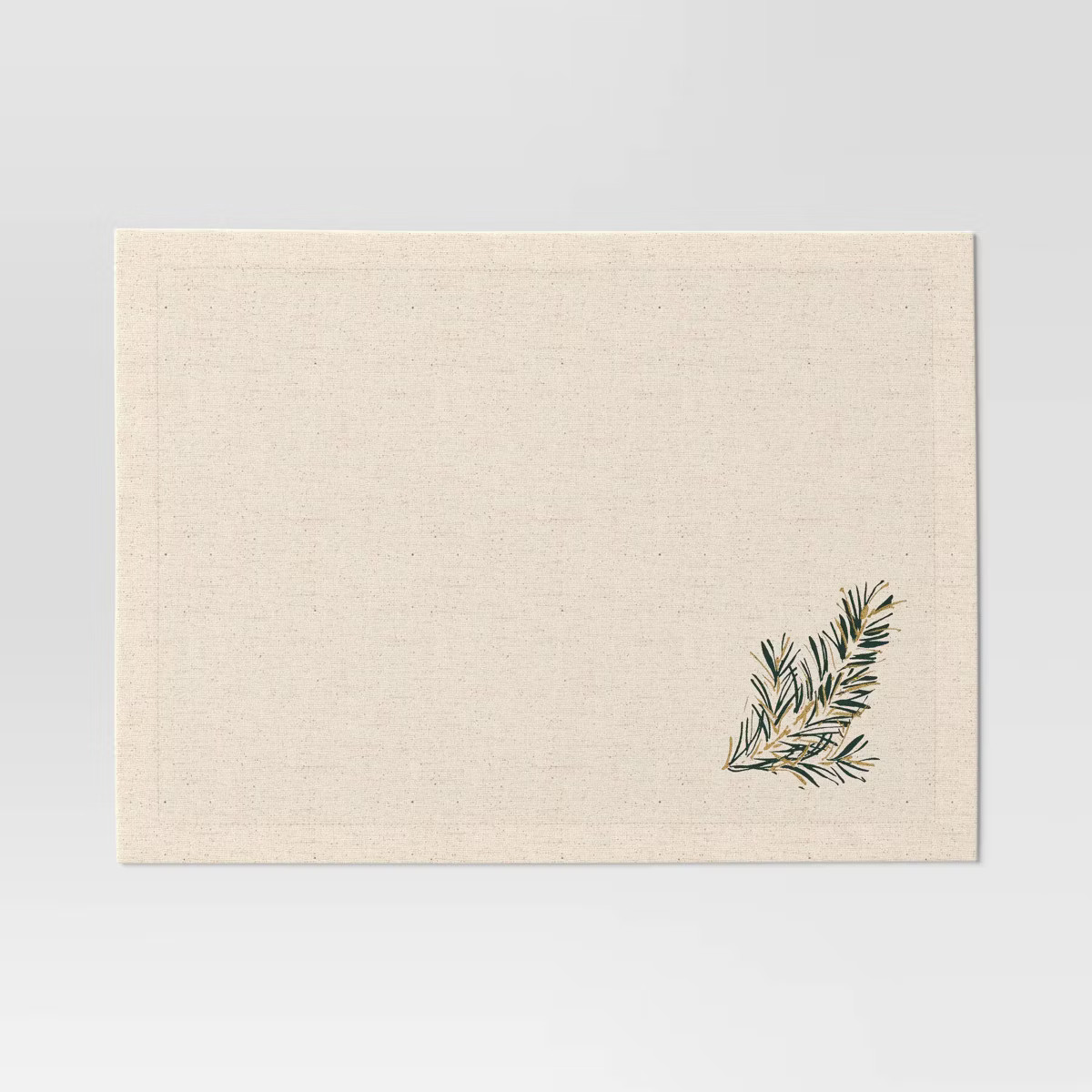 Branches Placemat Green - Threshold™: Cotton & Linen, Botanical Leaf Pattern, Rectangle, Machin... | Target