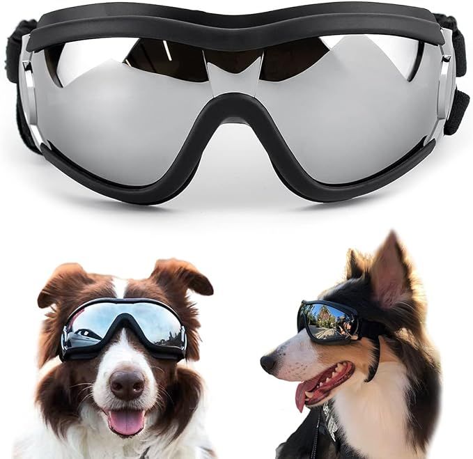 Dog Sunglasses Dog Goggles Medium Large Breed, Dog Glasses Sun Protection Windproof Waterproof Du... | Amazon (US)