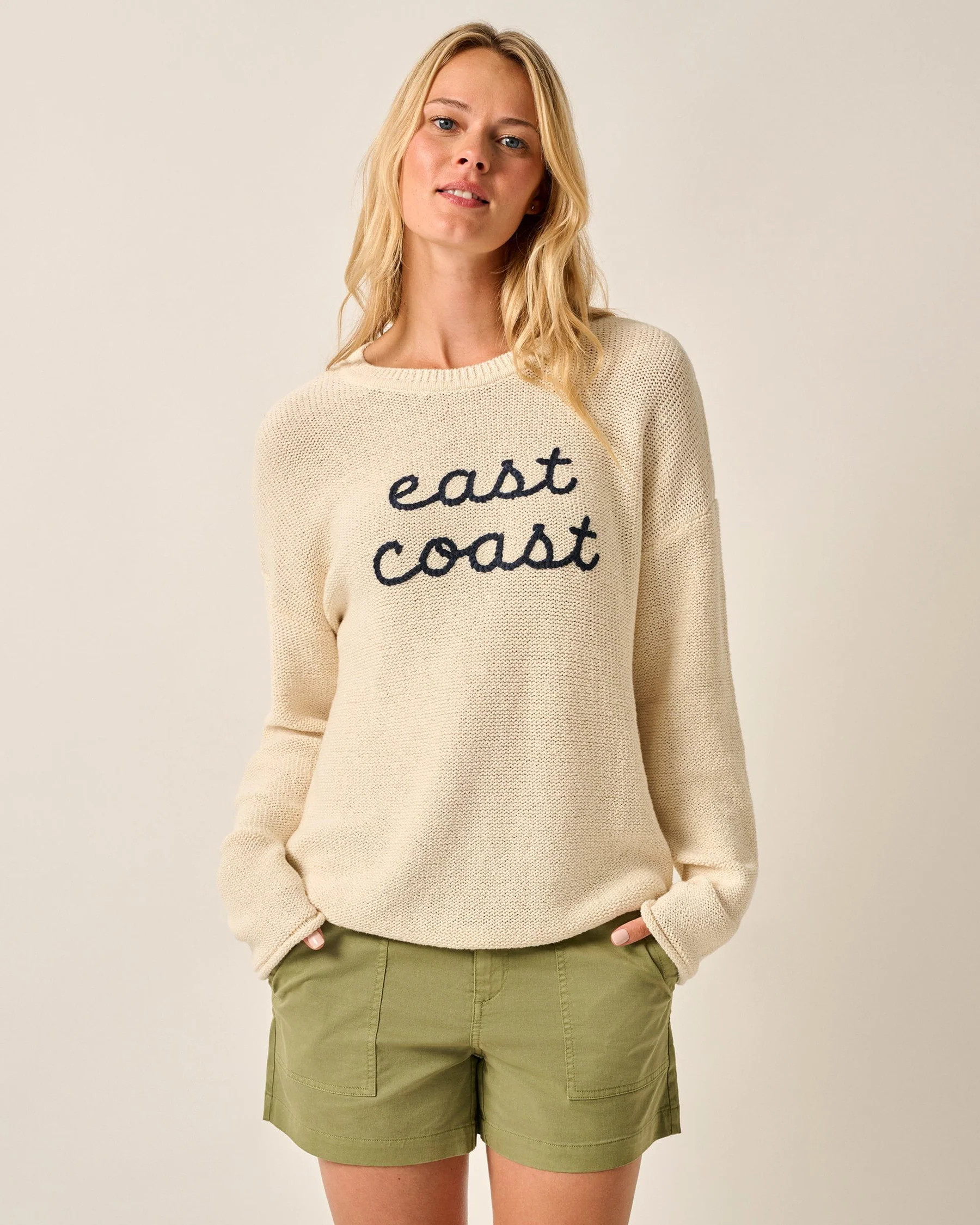 Coastal Chloe Cotton Blend Crewneck Sweater | johnnie O