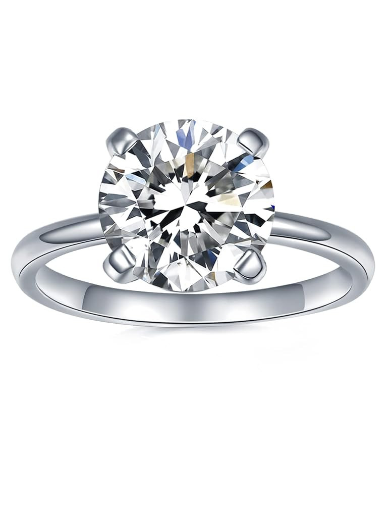 IMOLOVE Solitaire Moissanite Engagement Ring, 1CT D Color VVS1 Clarity, 925 Sterling Silver with ... | Amazon (US)