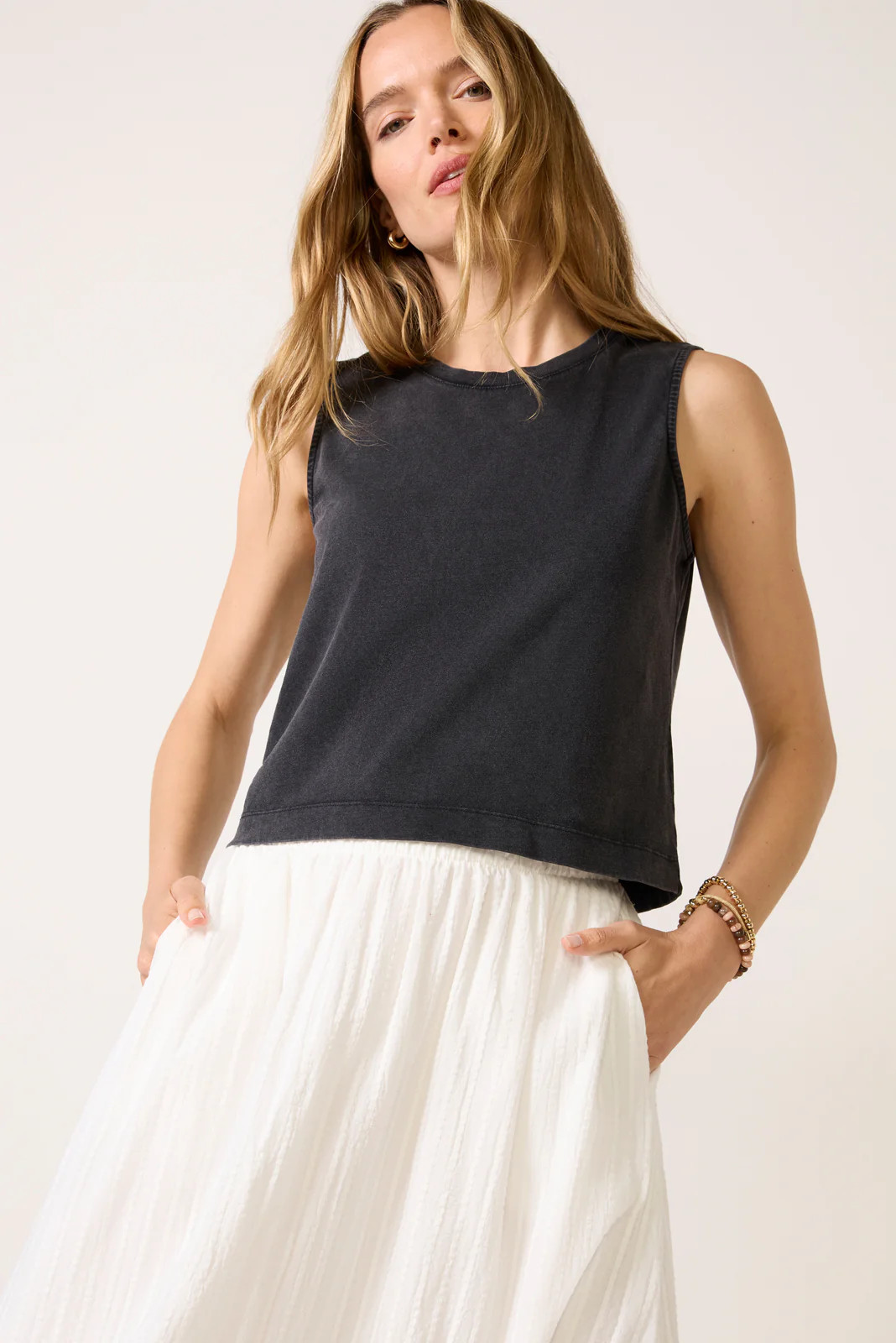 Z SUPPLY Women's Sloane Jersey Muscle Tank Top, Size XS, Black | Evereve