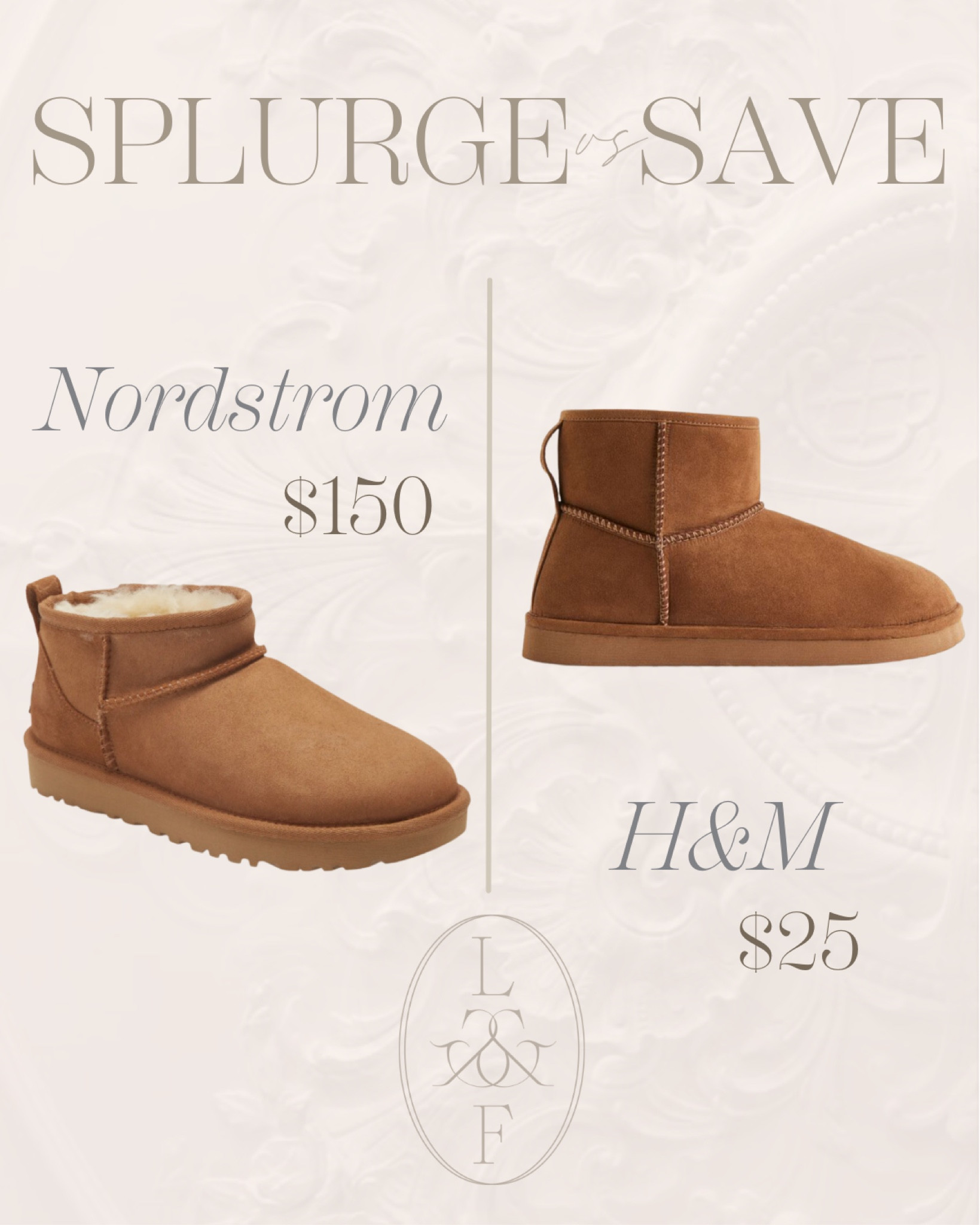 Save vs. Splurge UGG boots. Found it for less. Ugg boot look alike.

#LTKfindsunder100 #LTKfindsunder50