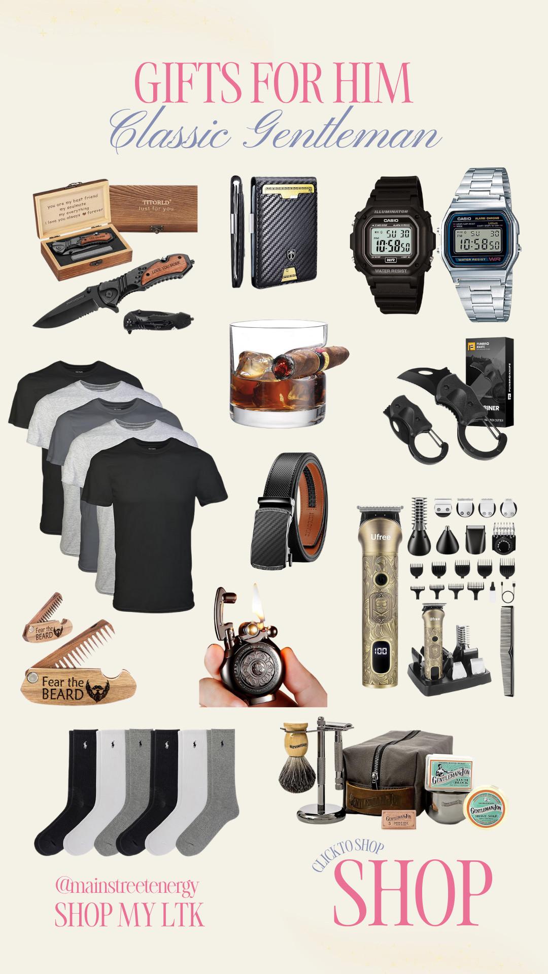 Holiday Gifts for Him- Classic Gentleman Gifts for Christmas 

 #LTKGiftGuide #LTKHoliday #LTKMens