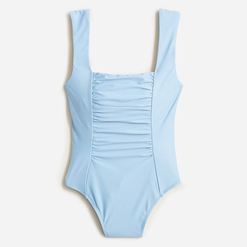 Ruched squareneck one-piece | J. Crew US
