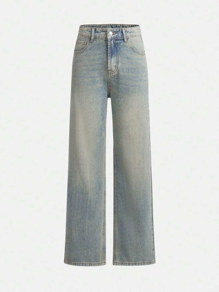 Teen Girl Slant Pocket Straight Leg Jeans | SHEIN