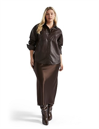 Seed Heritage Leather Overshirt | David Jones | David Jones (Australia & New Zealand)