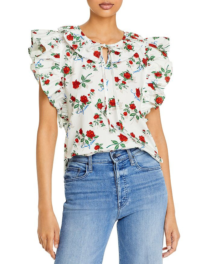 Ruffled Floral Print Top | Bloomingdale's (US)