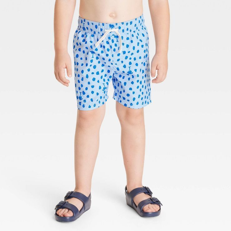 Toddler Boys' Tree Swim Shorts - Cat & Jack™ Blue | Target