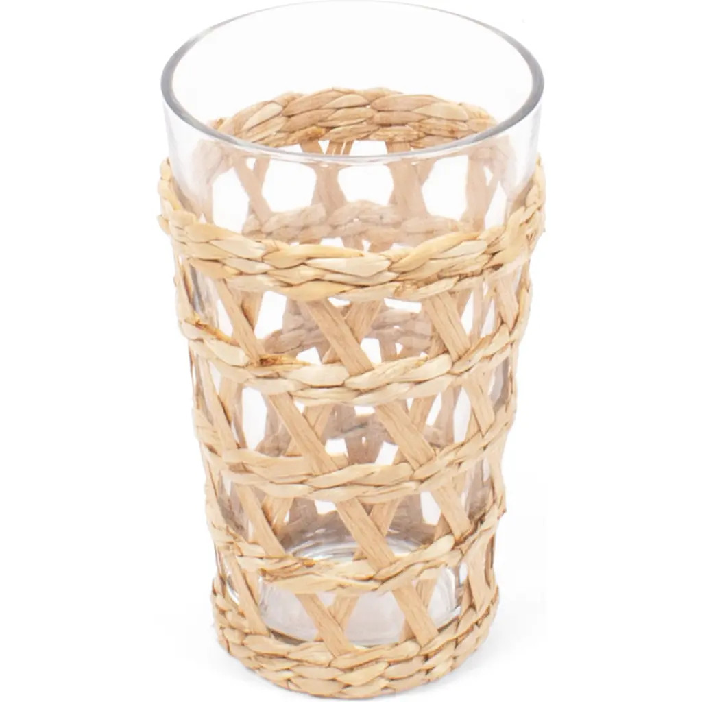 8 OAK LANE Rattan Glass Tumbler in Natural Rattan at Nordstrom Rack | Nordstrom Rack