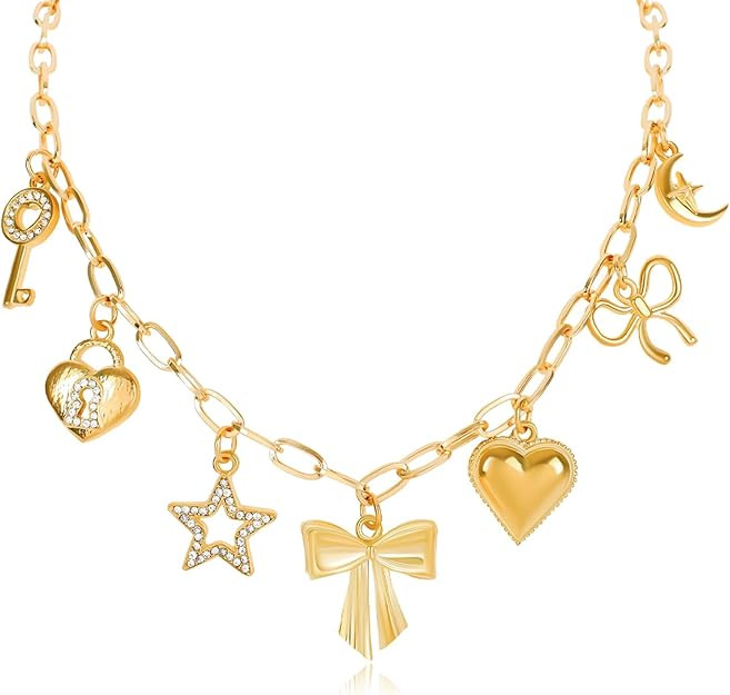 Gold Butterfly Necklace for Women, Dainty Color Cubic Zircon Stereo Butterfly Pendant Necklace | Amazon (US)