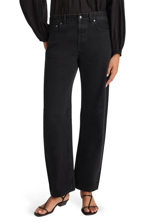 Madewell The Darted Barrel Leg Jeans in Washed Black at Nordstrom, Size 27 | Nordstrom
