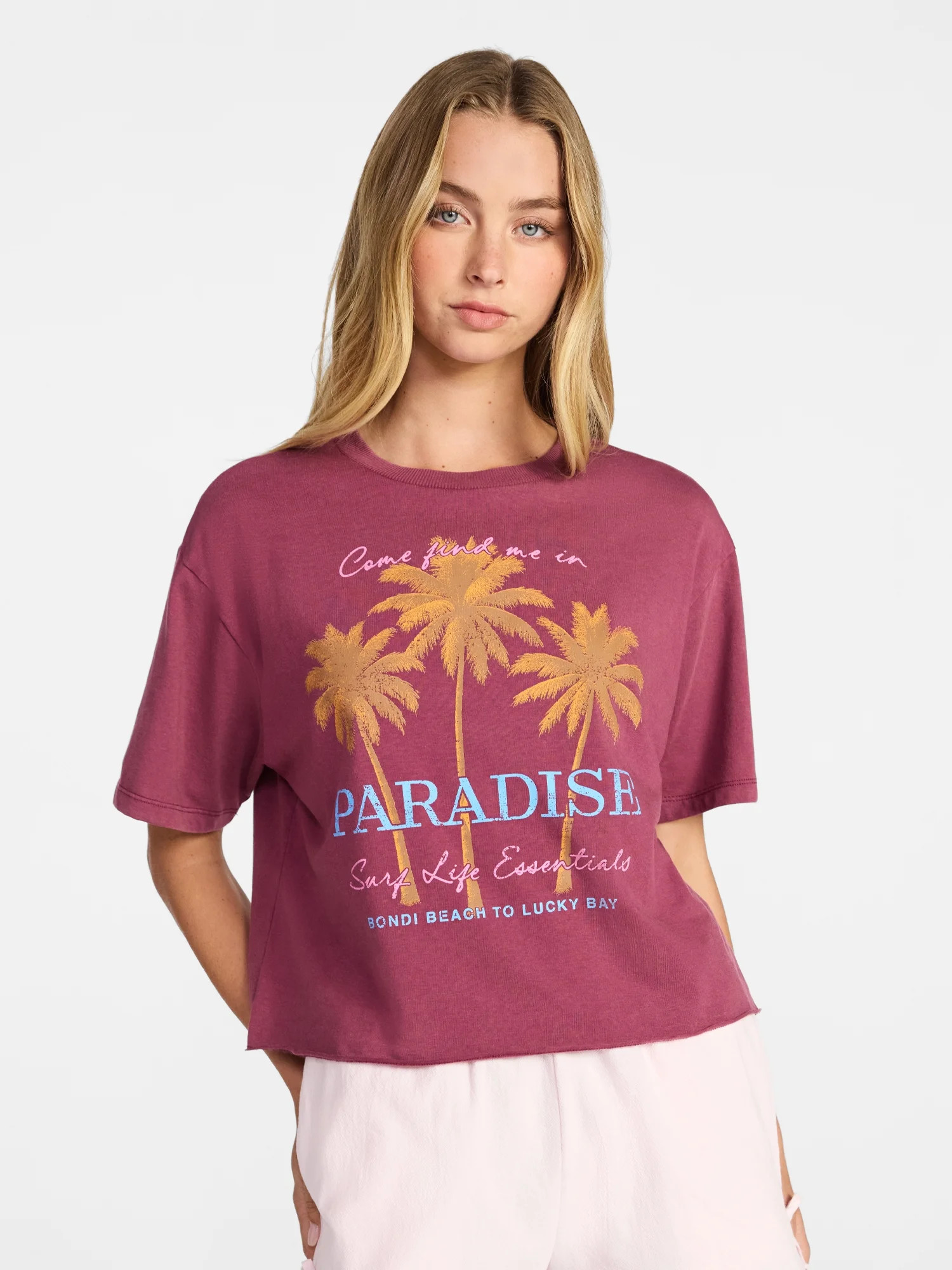 No Boundaries Boxy Cropped Graphic Tee, Women's XXS-XXL | Walmart (US)