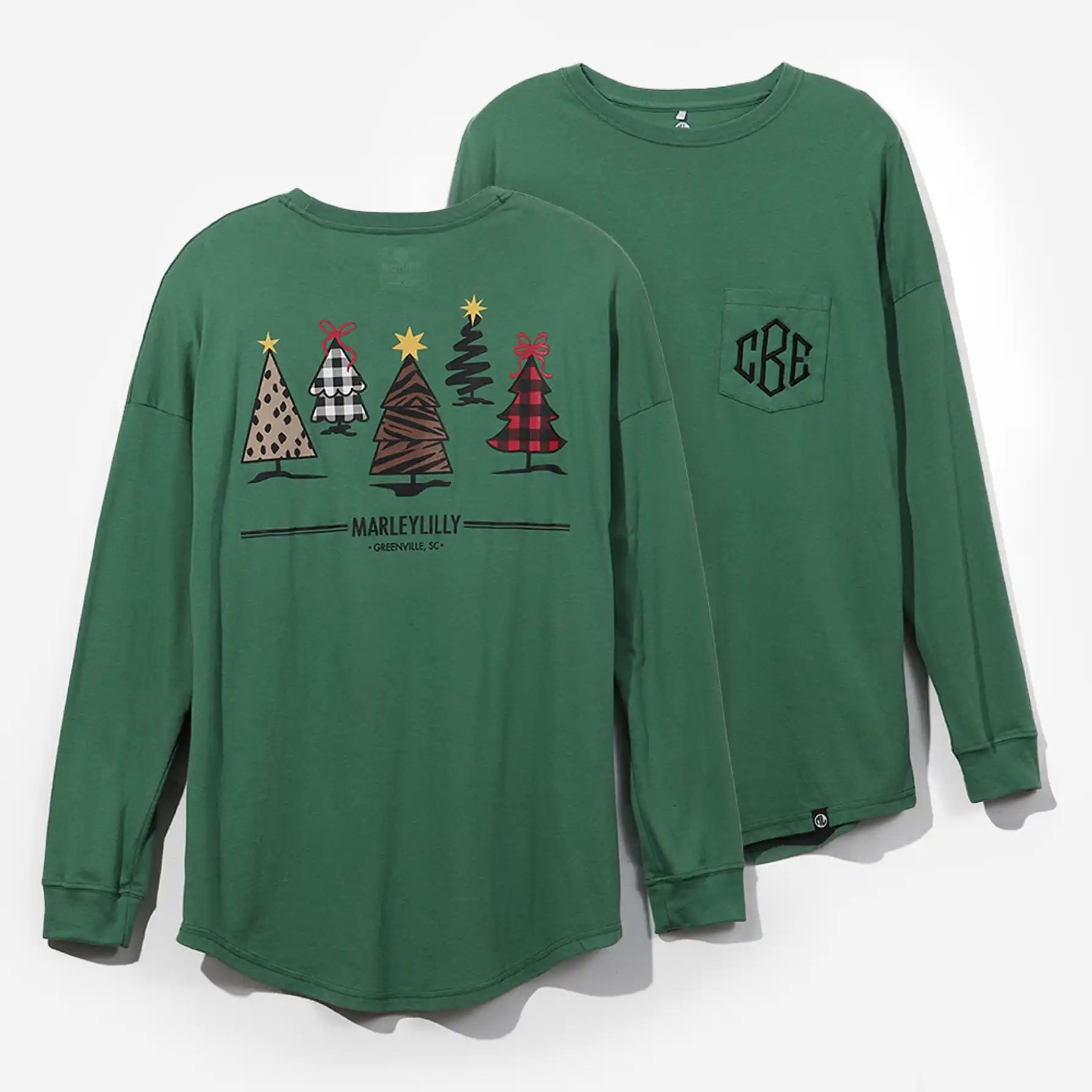 Monogrammed Christmas Tree Shirt | Marleylilly
