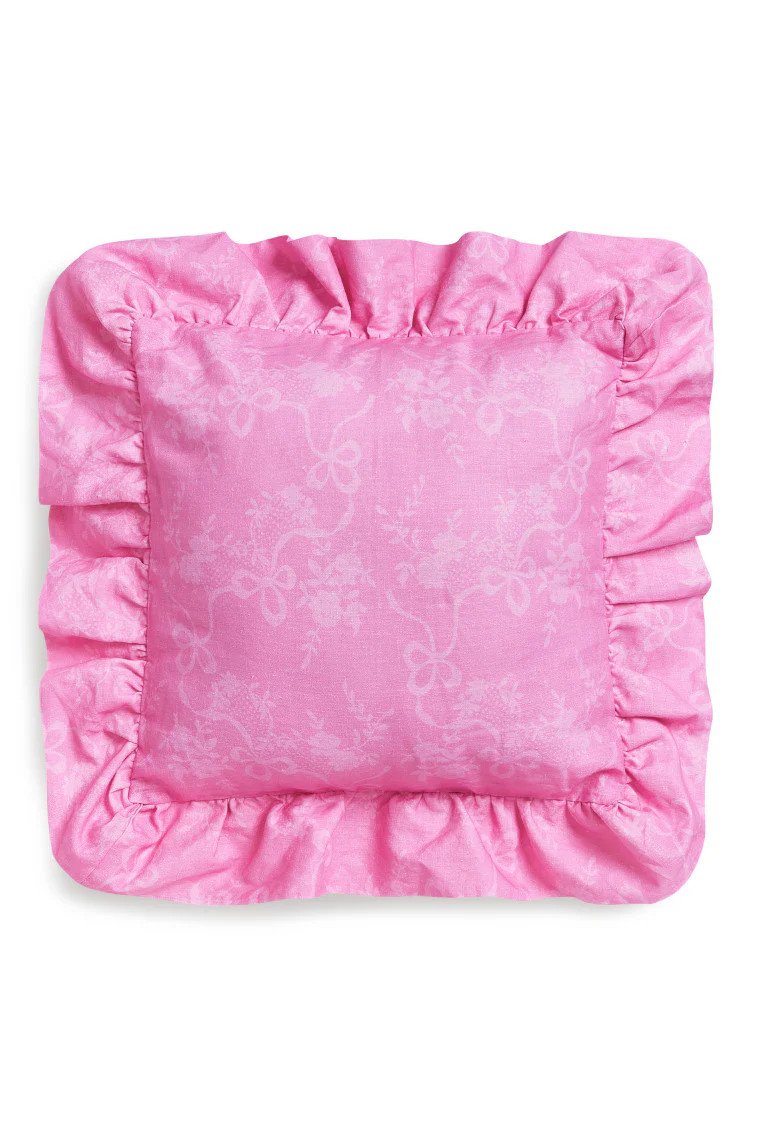 Ruffle Bow Throw Pillow | LoveShackFancy