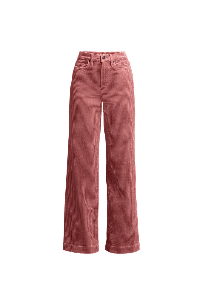 Women's Petite High Rise Wide Leg Corduroy Pants - Lands' End - Red - 18 | Lands' End (US)