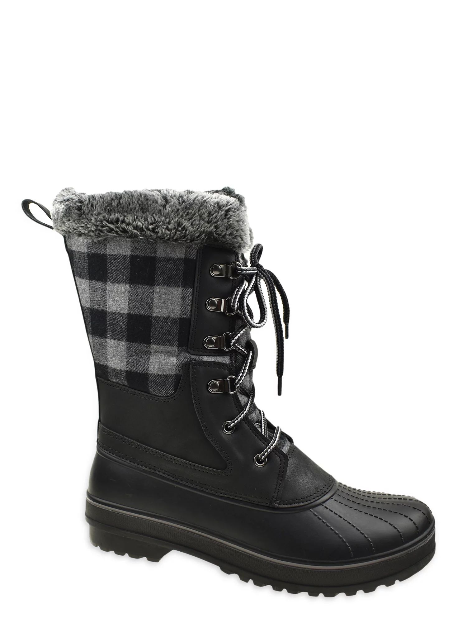 Time and Tru Women's Winter Tall Lace Fur Boots, Sizes 7-11 | Walmart (US)
